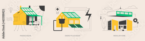 Innovative private construction technologies abstract concept vector illustrations.