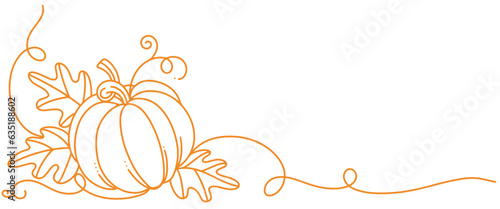 Thanksgiving pumpkins line art drawing vector illustration