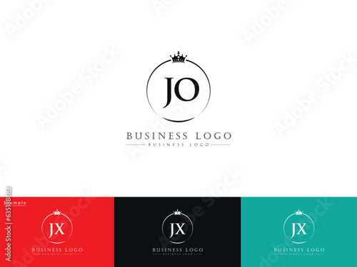 Letter Crown JO Logo Icon, Minimal Luxury Jo Logo Icon Vector Art