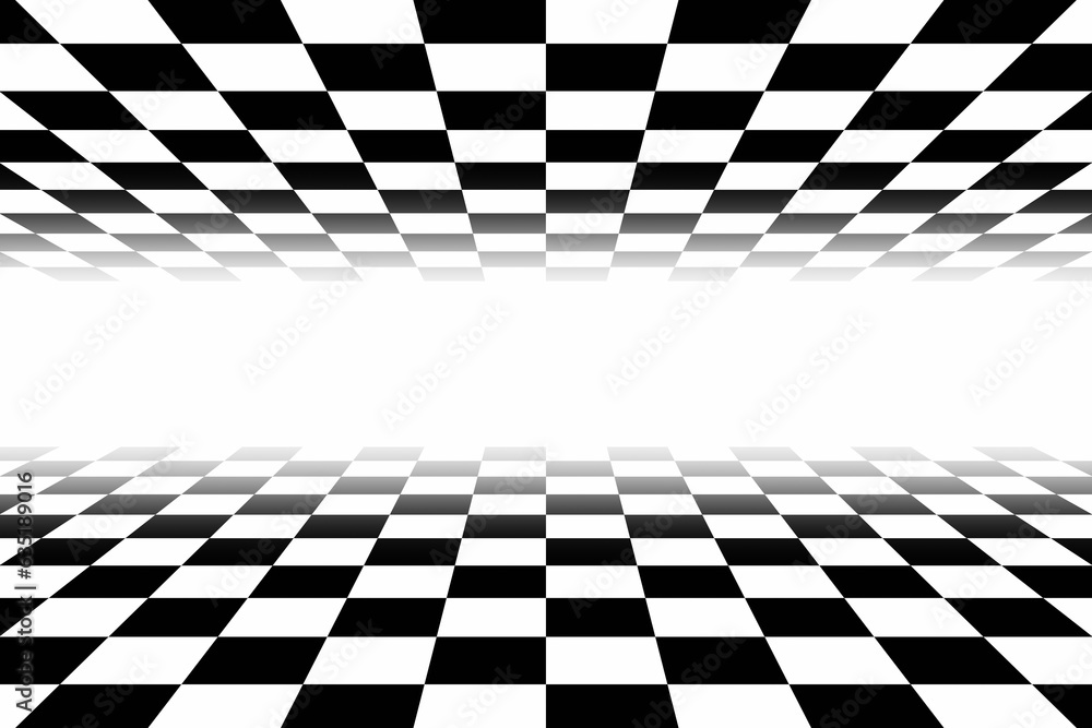 Fototapeta premium Black and white double checkerboard