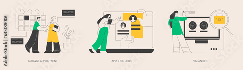 HR service abstract concept vector illustrations.