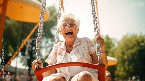 Funny and smiling elderly w...