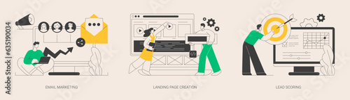 Digital promo campaign abstract concept vector illustrations.