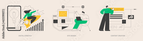 Online brand marketing abstract concept vector illustrations.