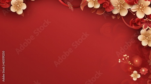 Chinese holiday background with flowers