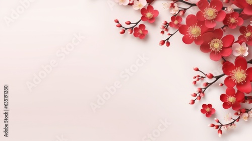 Chinese holiday background with flowers