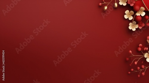 Chinese holiday background with flowers