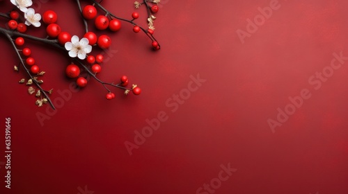 Chinese holiday background with flowers
