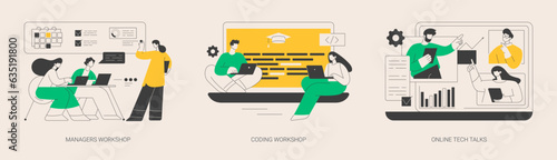 IT digital education abstract concept vector illustrations.