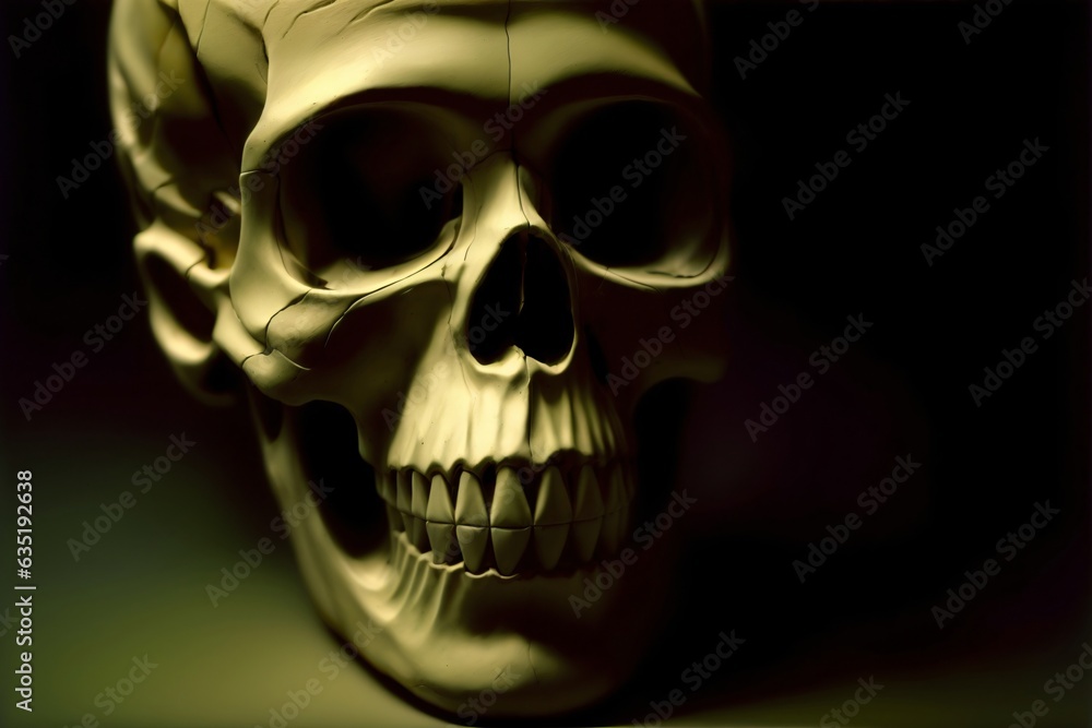 A Close Up Of A Skull On A Table A Close Up Of A Skull On A Table