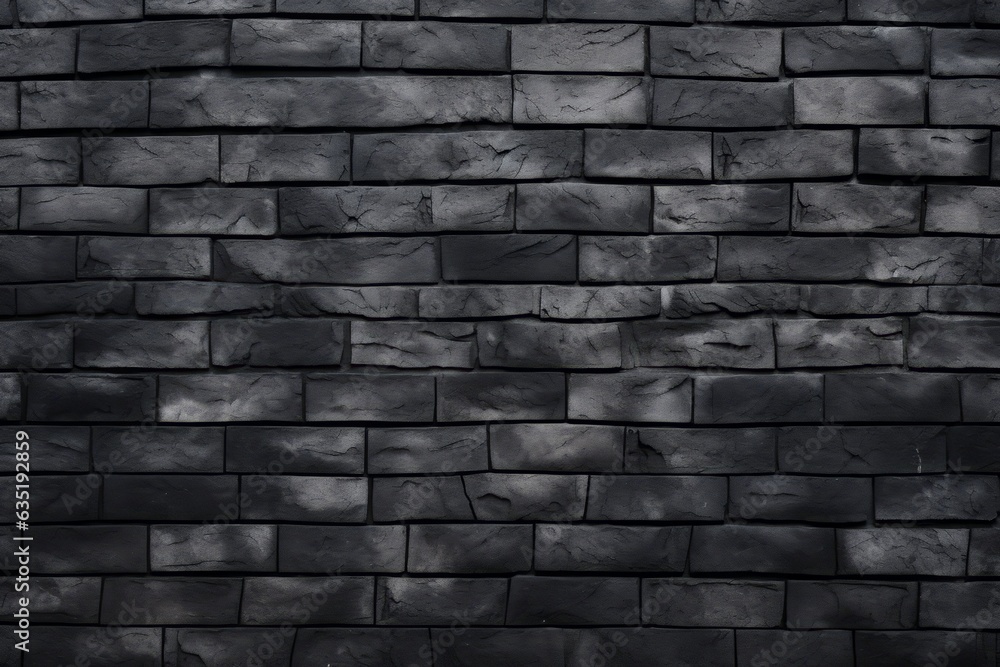 A raw and authentic texture emanates from this black painted brick wall, offering a striking backdrop or wallpaper. Each brick tells a story, creating a mood both bold and timeless.