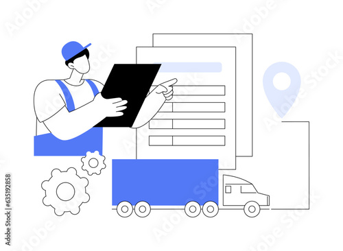 Road transport documents abstract concept vector illustration.