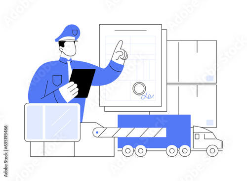 Certificate of origin abstract concept vector illustration.