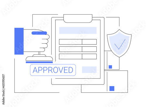 Insurance certificate abstract concept vector illustration.
