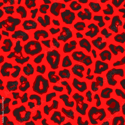 Seamless jaguar fur pattern. Fashionable wild color leopard print background. Modern panther animal fabric textile print design. Stylish vector color illustration