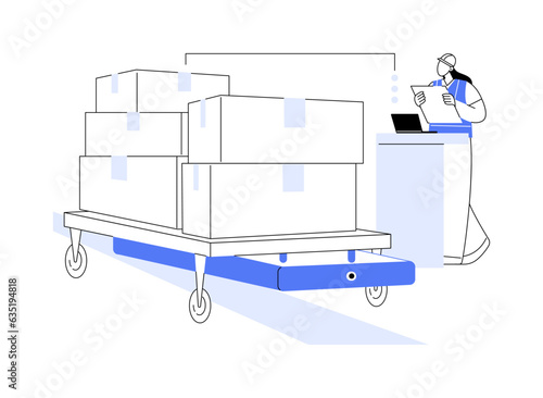 Automated guided cart abstract concept vector illustration.