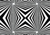 The illustrate of tunnel optical illusion black and white twisted abstract background