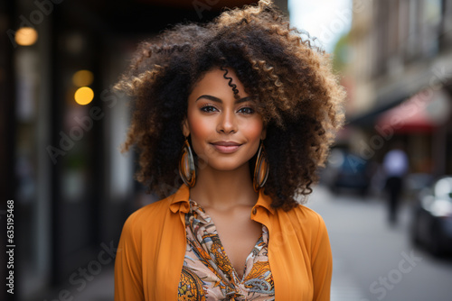 professional business black cool casual creative african woman, colorful clothes.generative ai © LomaPari2021