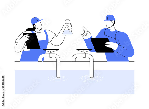 Wastewater treatment engineering abstract concept vector illustration.