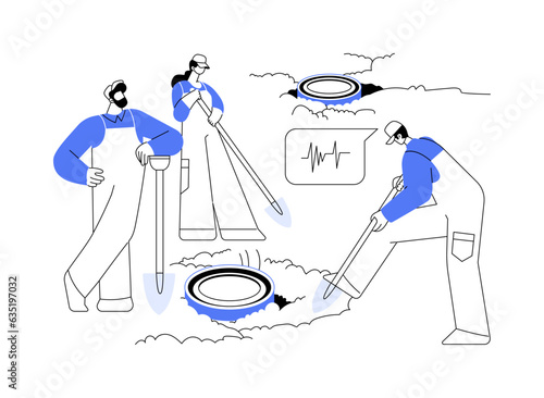Seismic sensors abstract concept vector illustration.