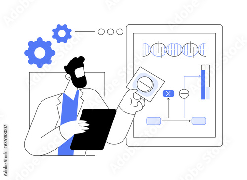 Gene inhibition therapy abstract concept vector illustration.