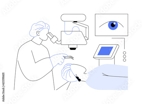 Eye surgery abstract concept vector illustration.