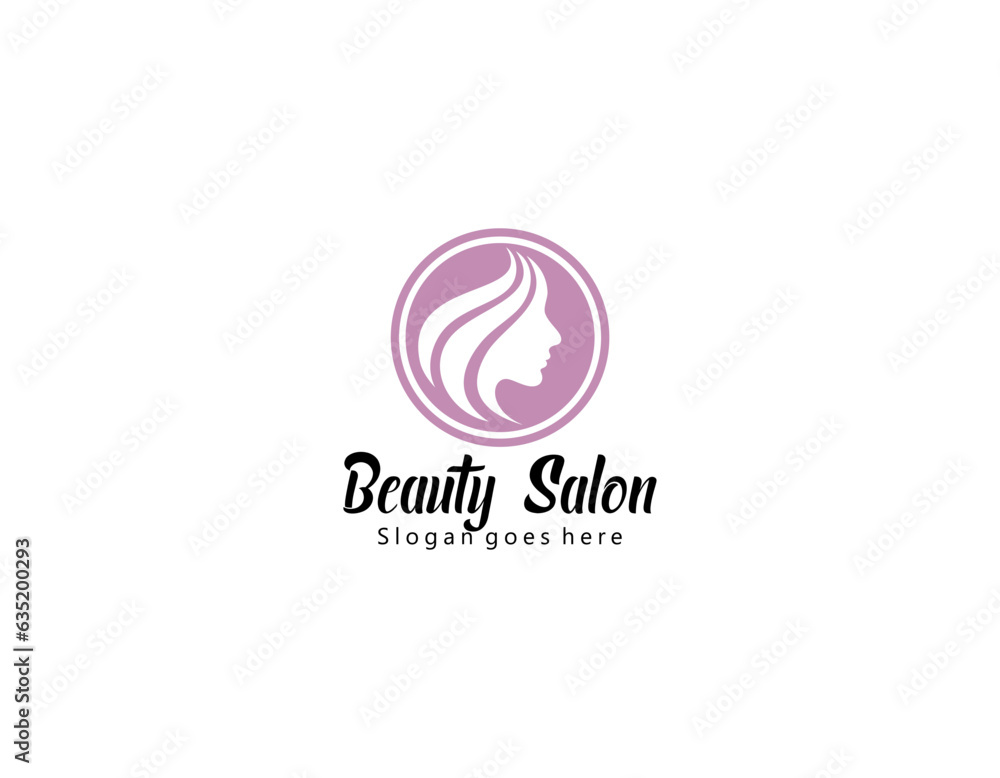 Beauty Woman Logo design with circle badge