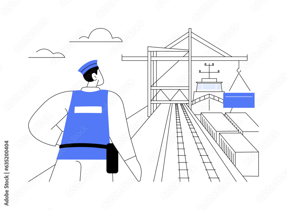 Port customs abstract concept vector illustration. Port customs abstract concept vector illustration.