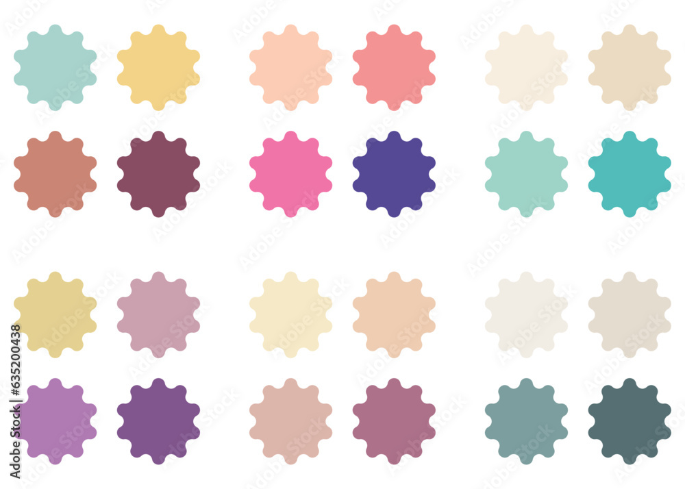 Abstract Colored Palette Guide. Pastel color set. RGB color.