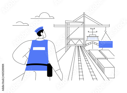 Port customs abstract concept vector illustration.