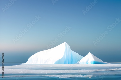 Part of a global warming melted iceberg spreading across the ocean.