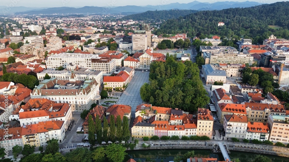 drone photo Ljubljana Slovenia europe