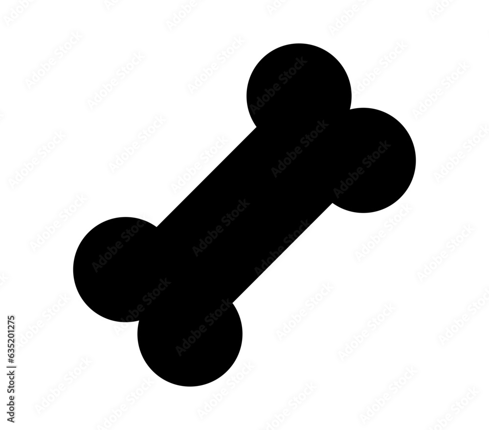 Vector bone icon. Dog bone black icon. Vector bone icon. Dog bone black icon.