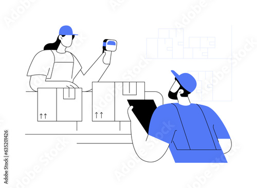 Goods-to-person technologies abstract concept vector illustration.