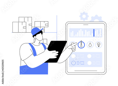 IoT in warehousing abstract concept vector illustration.