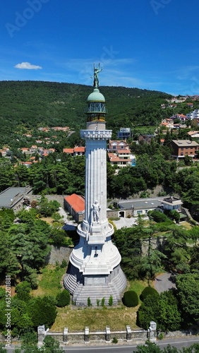 drone photo Victory Lighthouse, Faro della Vittoria Trieste Italy europe 