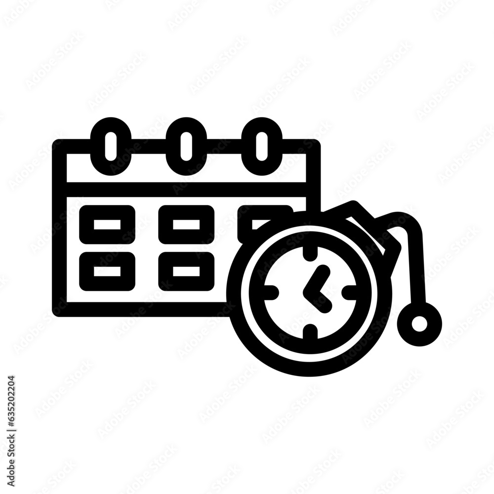deadline line icon illustration vector graphic. Simple element illustration vector graphic, suitable for app, websites, and presentations isolated on white background deadline line icon illustration vector graphic. Simple element illustration vector graphic, suitable for app, websites, and presentations isolated on white background