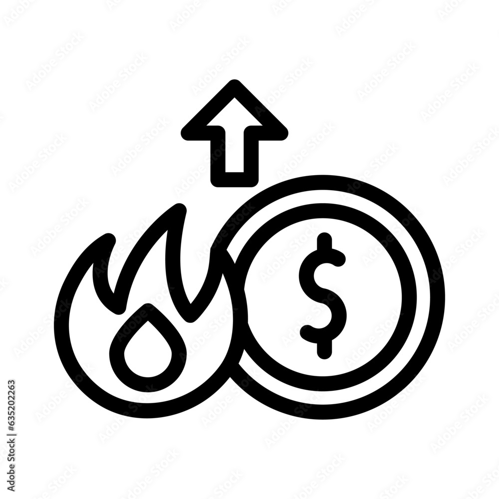 inflation line icon illustration vector graphic. Simple element illustration vector graphic, suitable for app, websites, and presentations isolated on white background