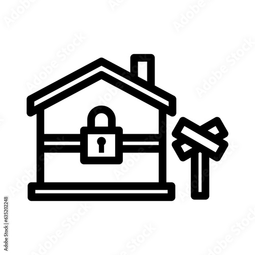 eviction line icon illustration vector graphic. Simple element illustration vector graphic, suitable for app, websites, and presentations isolated on white background