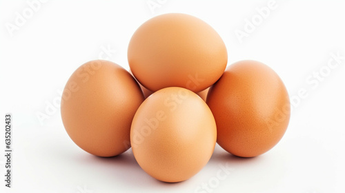 Organic chicken eggs isolated on a white background.The concept of healthy food.