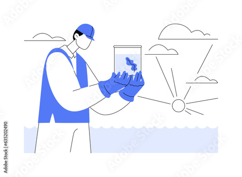 Taking marine samples abstract concept vector illustration.