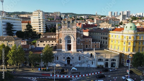 drone photo Church of Our Lady of Lourdes Rijeka Croatia