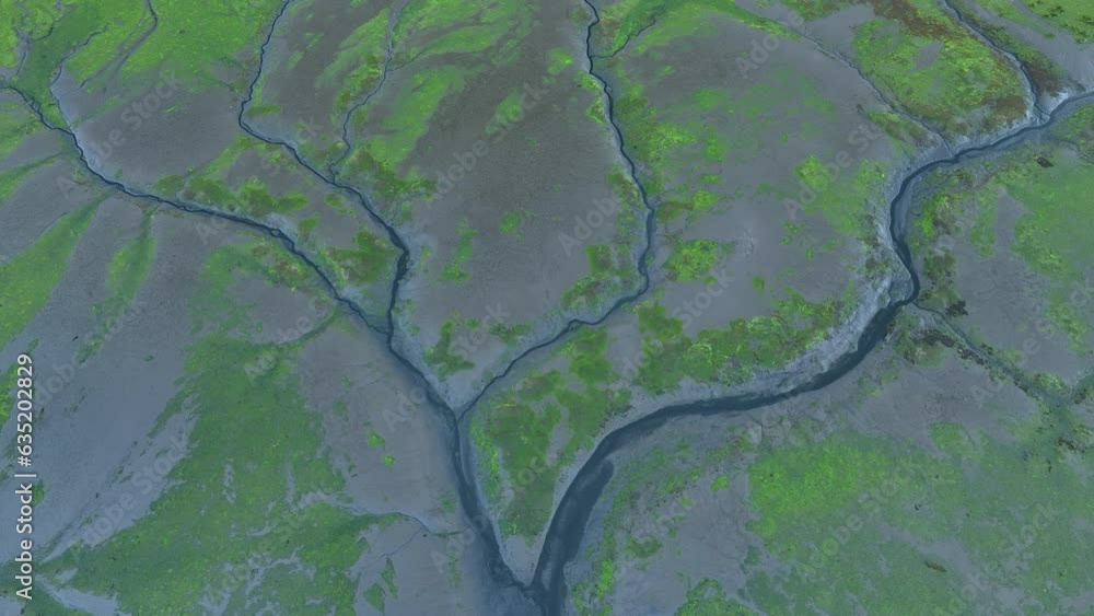 Aerial view from a drone of the Senra tidal mill in the Ortigueira estuary and marsh. Sierra de Capelada. Cantabrian Sea. Municipality of Ortigueira and Cariño. La Coruna. Galicia. Spain. Europe Aerial view from a drone of the Senra tidal mill in the Ortigueira estuary and marsh. Sierra de Capelada. Cantabrian Sea. Municipality of Ortigueira and Cariño. La Coruna. Galicia. Spain. Europe