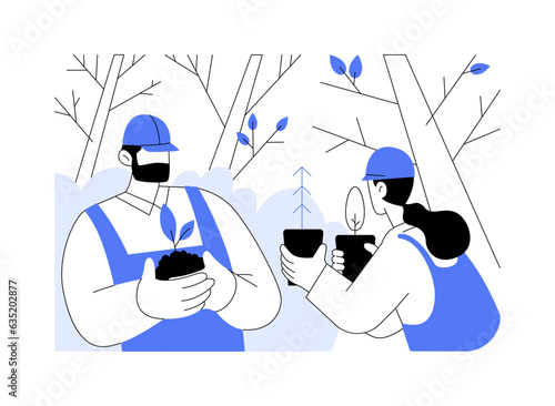Sustainable forest management abstract concept vector illustration.