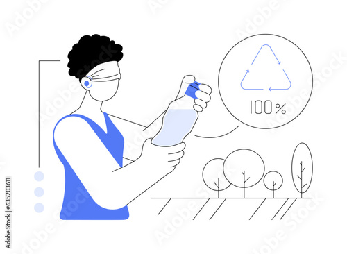 Recycled plastic abstract concept vector illustration.