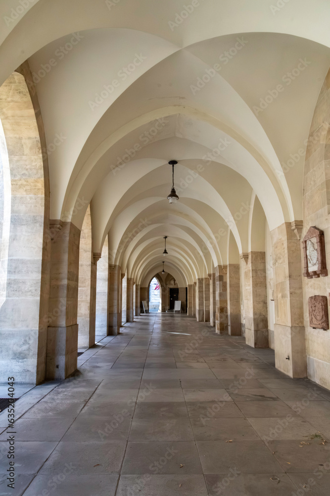 The Minoritenkirche or Minoriten church corridor in Vienna's old town.