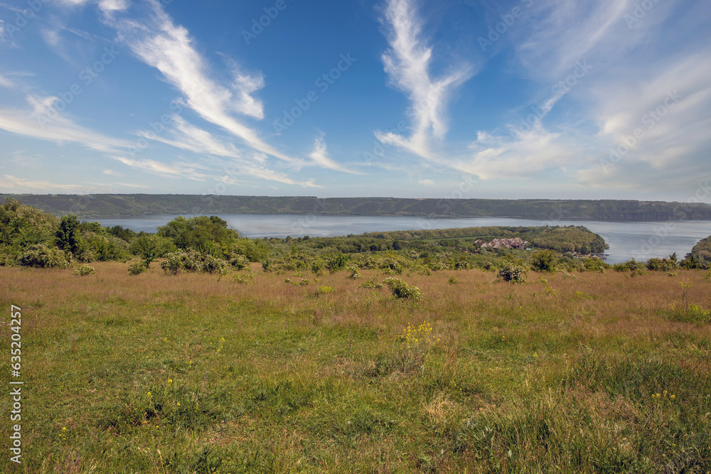 Bakota bay reservoir on Dnister river, Ukraine.