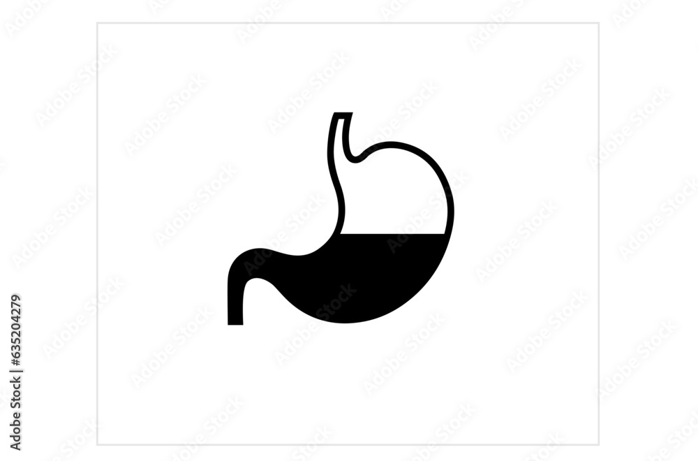 Obraz premium simple black stomach design icon symbol logo vector illustration