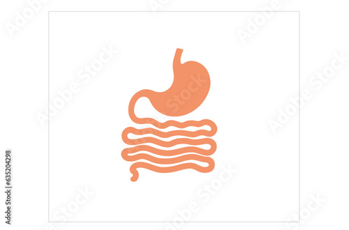 simple gut and small intestine bowel colon vector design symbol icon  illustration