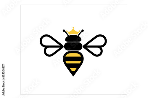 creative queen bumblebee logo vector design icon symbol illustration